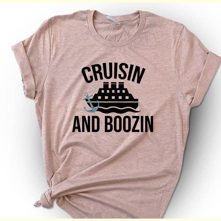 Cruisin And Boozin - Funny Cruise T- Shirt for wholesale by House Of Rodan