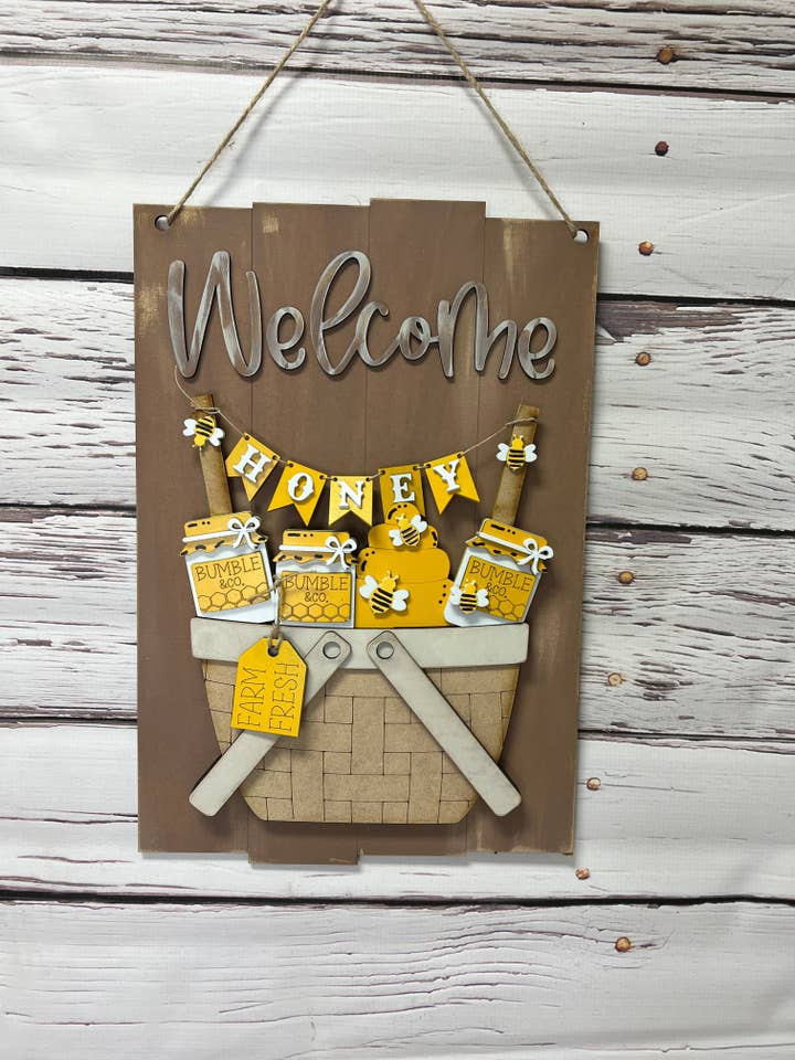 Verwisselbare plankdeurhanger voor gebruik met de seizoensgebonden inzetstukken voor wholesale door Rustic Home Co LLC