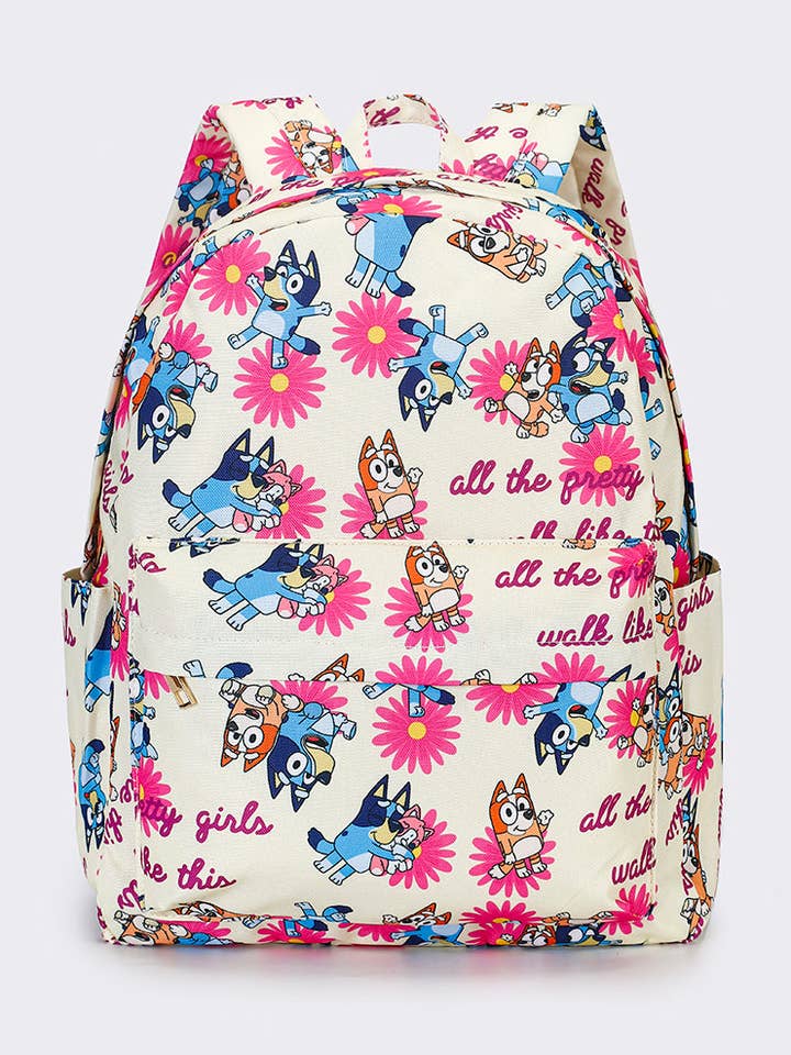 Girls Pink Flower Character Backpack for wholesale by sassy kids palace