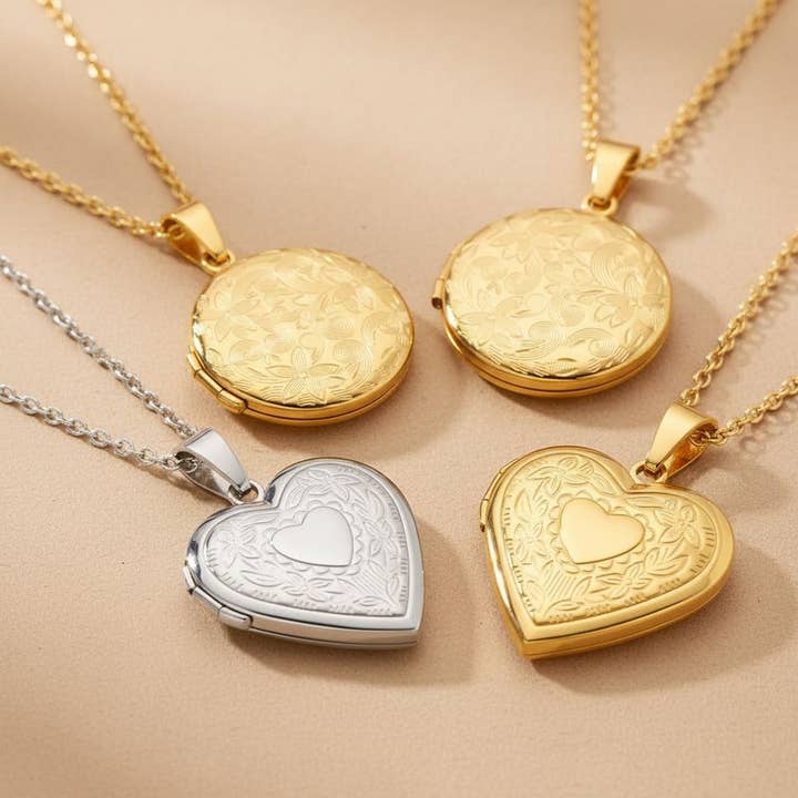 Hjerte- og cirkelmedaljon vedhæng halskæde for engroshandel hos elasisters