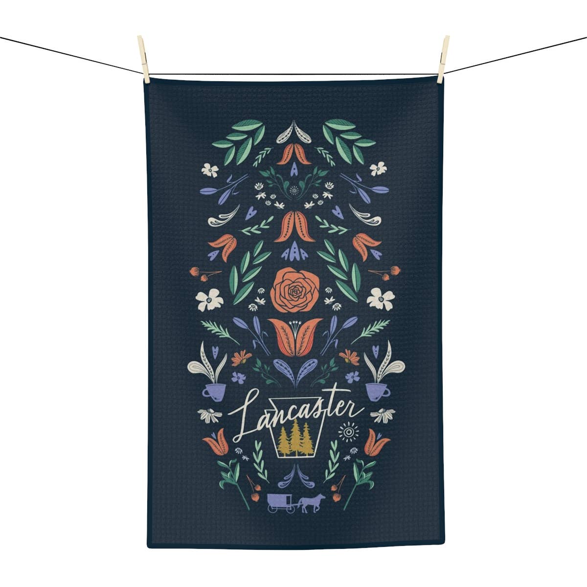Joymark Studio - Wholesale Tea Towel - Lancaster Love Remix Waffle Weave Kitchen Tea Towel1