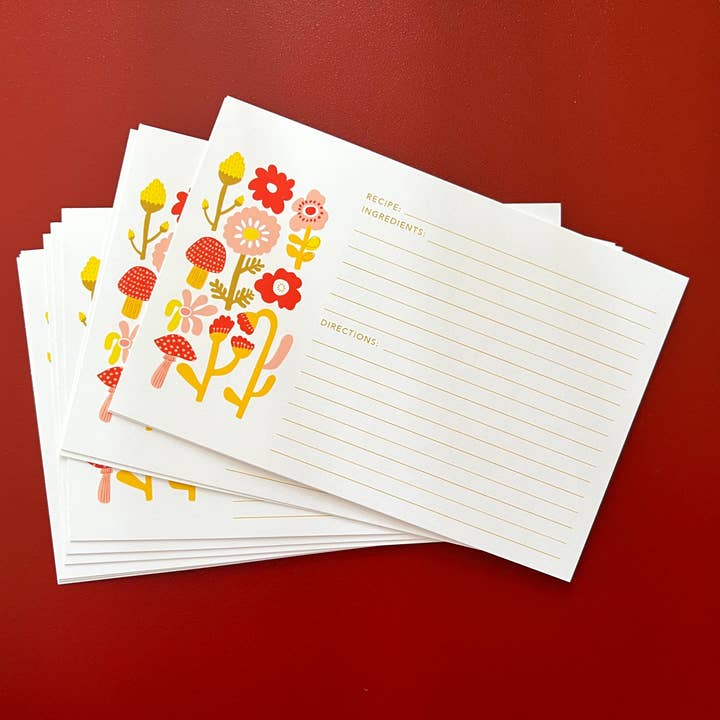 Retro Floral Recipe Cards for wholesale by Sky + Summer