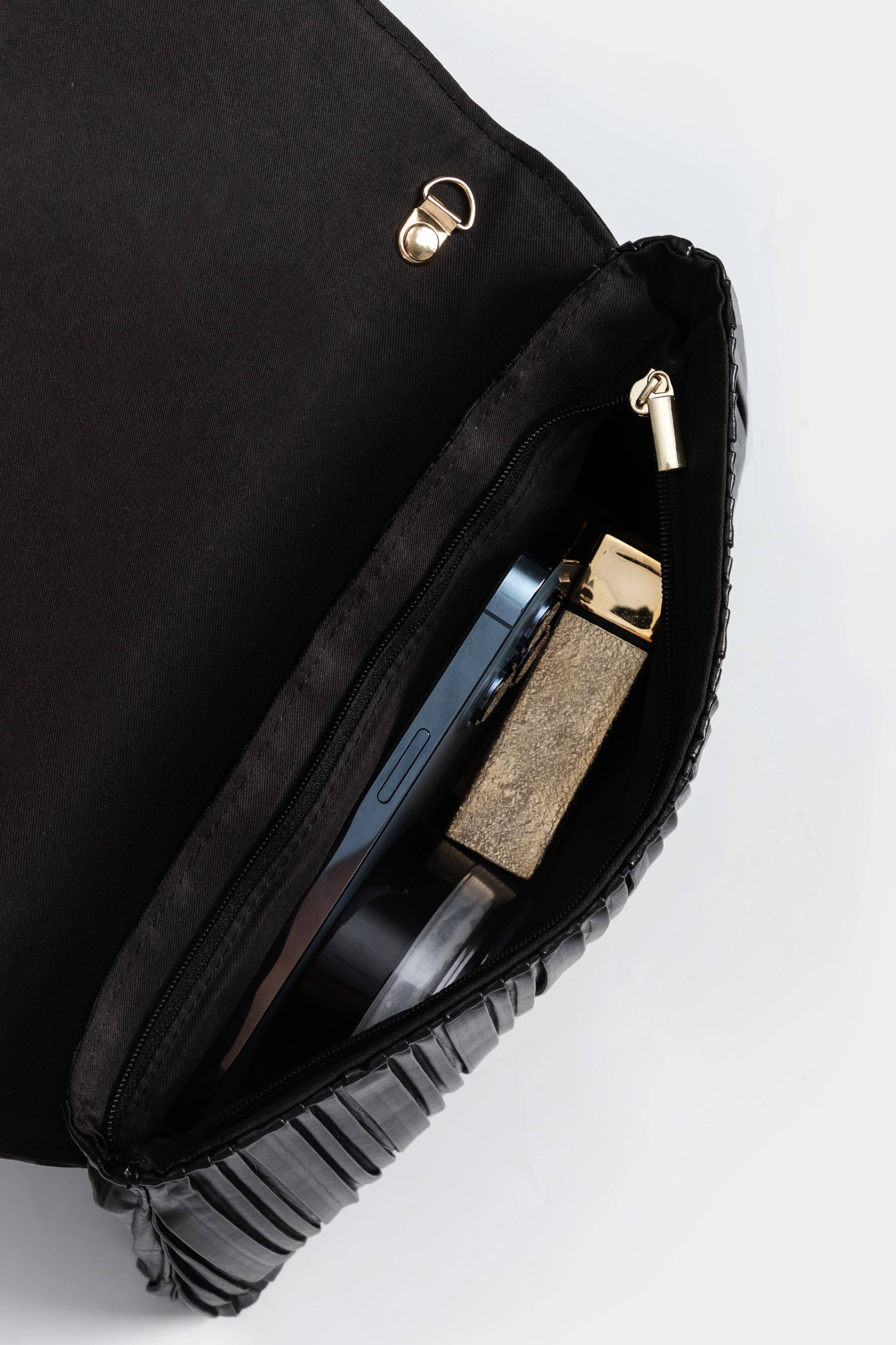 BABEYOND - Vente Pochette – femme - Pochette de soirée formelle plissée métallique7