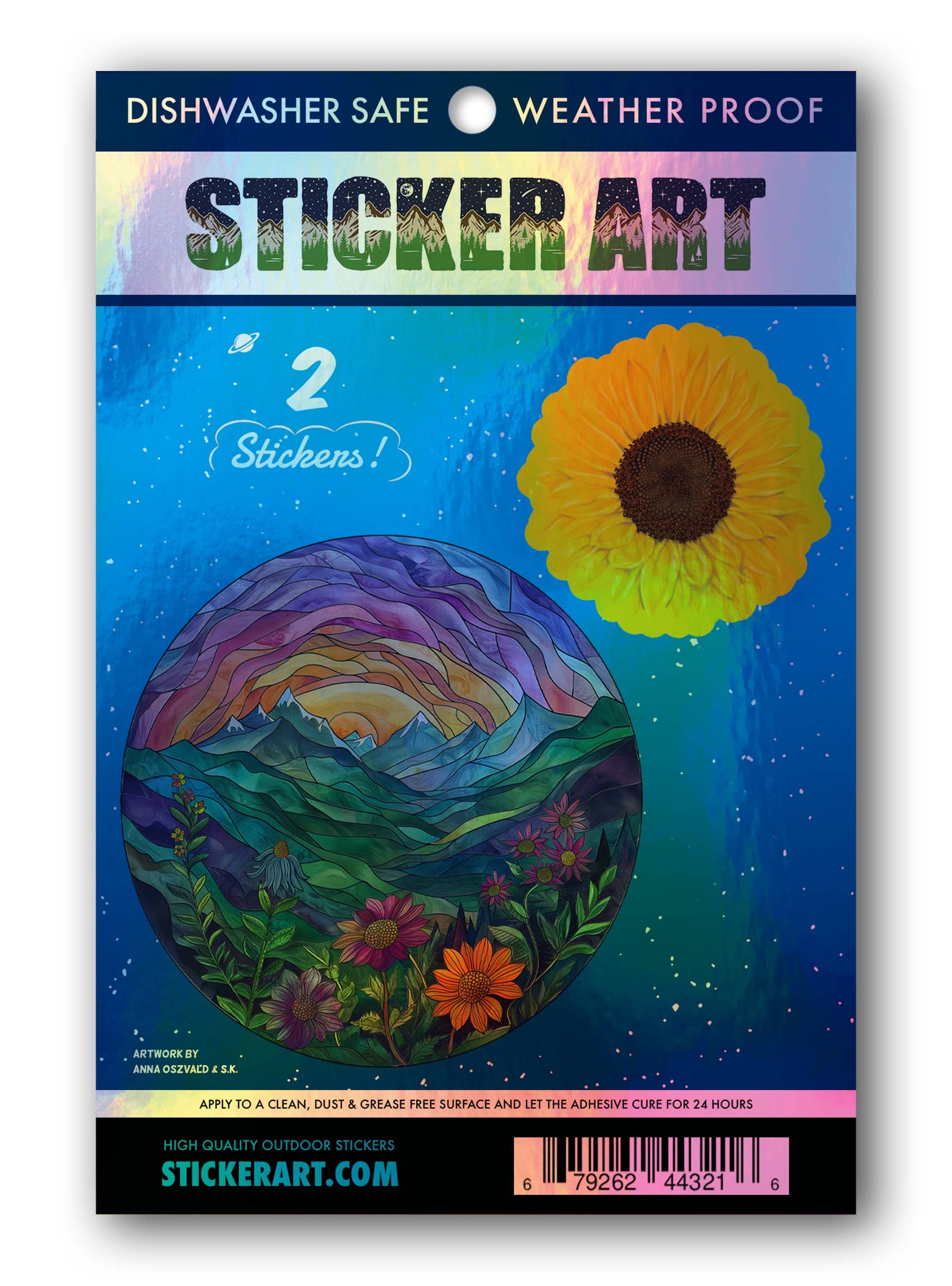 Sticker Art – wholesale Klistermärke – 2 Bergblommor Klistermärken Ark - tål diskmaskin0