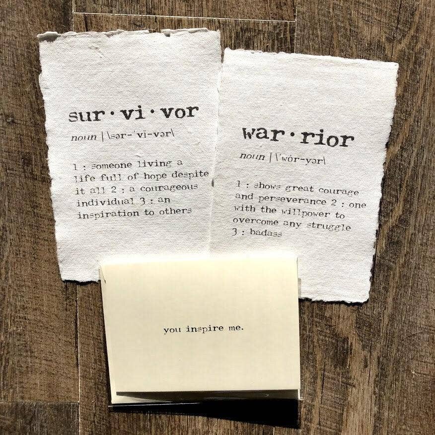 Alison Rose Vintage – Großhandel Grußkarten für den Alltag – Du inspirierst mich Kompliment-Grußkarte in Schreibmaschinenschrift4