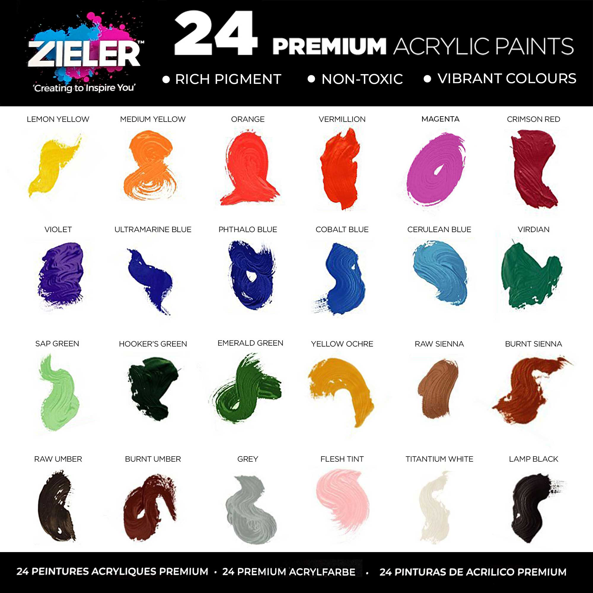 Zieler - Vente Assortiments de peinture - MASTERCLASS - Ensemble de peinture acrylique 46 pièces — par Zieler3