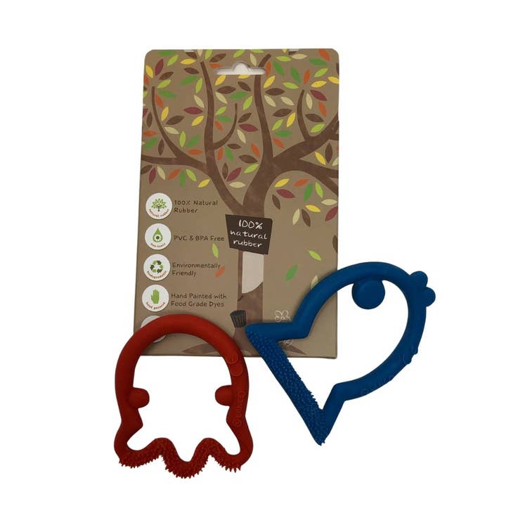 Natural Rubber Toys - Wholesale Teether (Not Clip-On) - Baby - Fish & Octopus Newborn / Premature Baby Toy 2-Set2