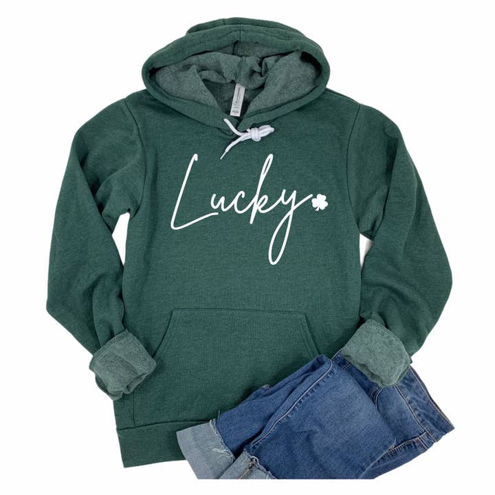 LUCKY SHAMROCK HOODIE ST PATRICKS DAY SWEATSHIRT WOMEN ADULT for wholesale by Ice Cream Life