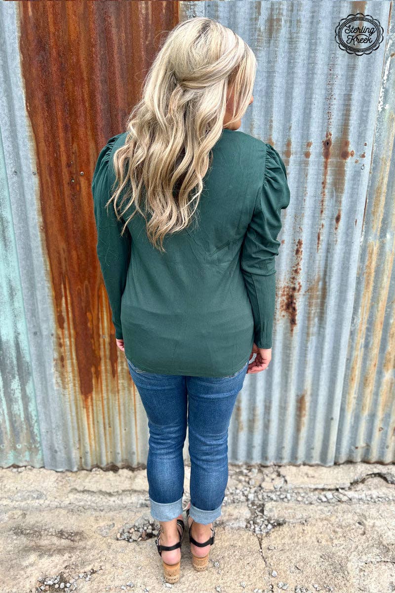 Sterling Kreek - Wholesale Blouse - Women's - Something Classy Green Top3