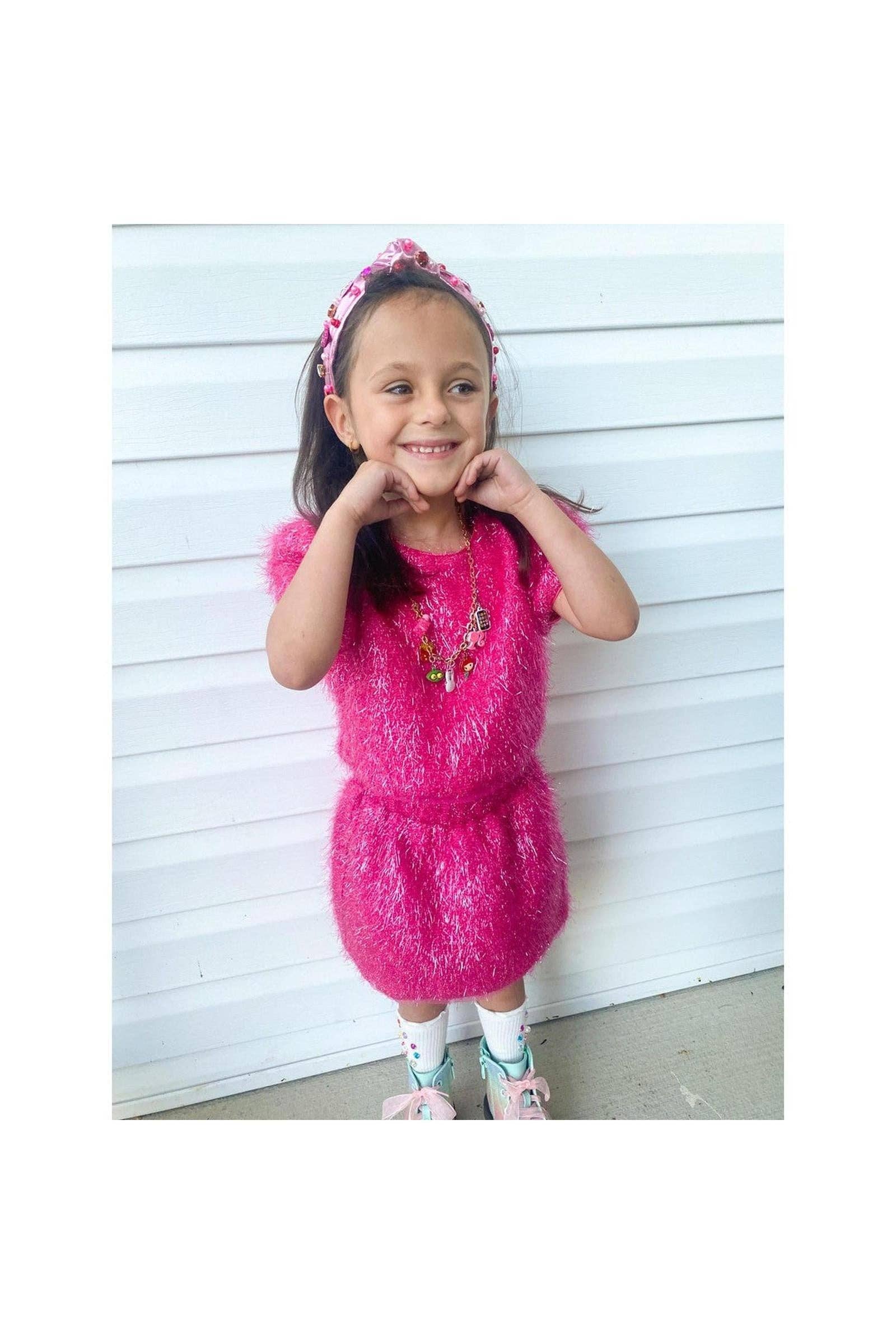 Three Wildflower Designs - Wholesale Top & Skirt Set - Kids - Pink Sparkle Tinsel Set12