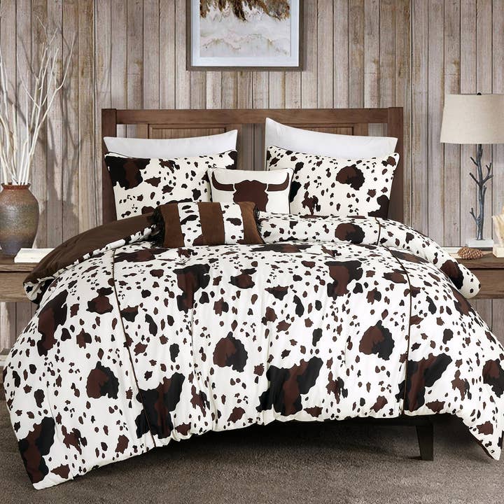 Linen Mart - Wholesale Bedding set - Rustic Cowhide Lodge Comforter Set - 5 Piece Set9