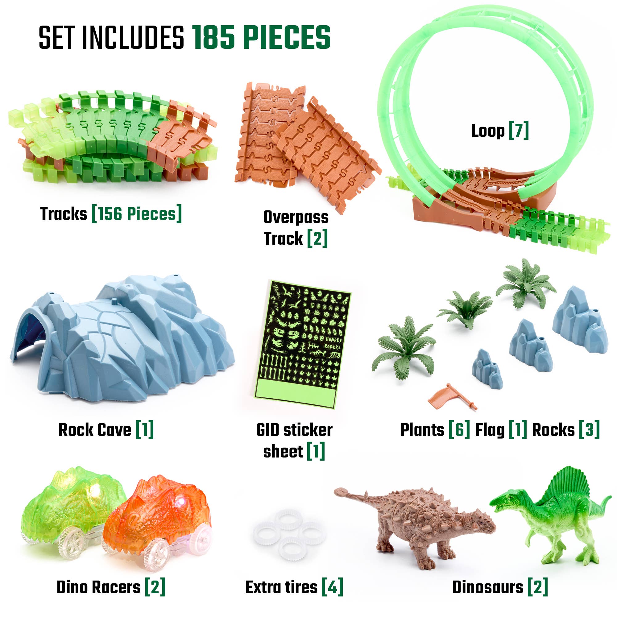 JitteryGit - Wholesale Toy Set - Kids - Dinosaur Forest Race Car Track Edition STEM Toy Gift Set9