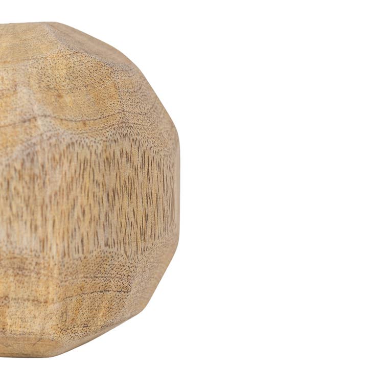 Foreside Home & Garden - Wholesale Decorative Tabletop Object - Luna Carved Geometric Natural Wood Deco Ball2