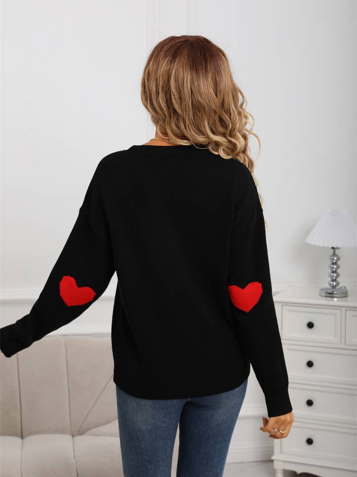 Hope & Sunshine - Wholesale Knit Sweater - Women's - Valentine's Heart Pullover Sweater75