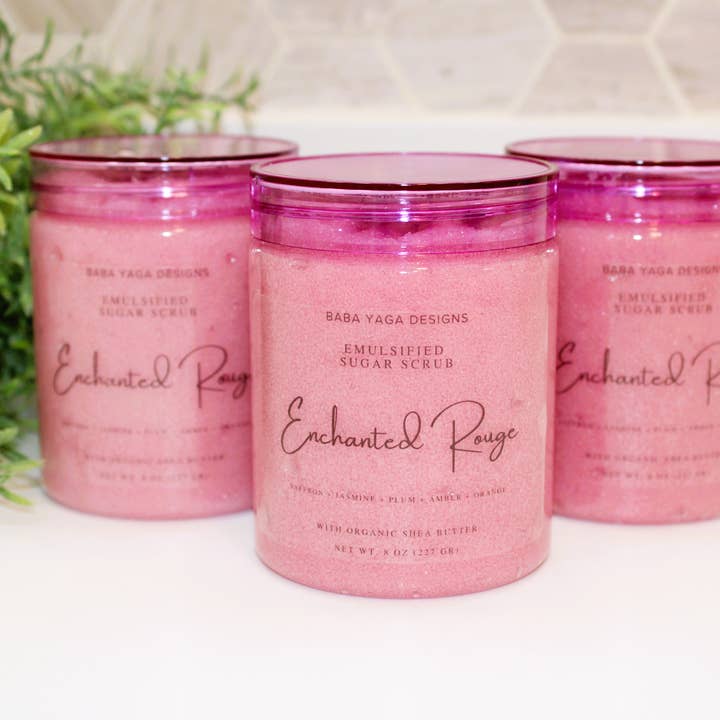 Love Potion 8 oz Sugar Scrub Emulsified Vegan Scented Scrubs (Copy) for wholesale by Baba Yaga Designs LLC