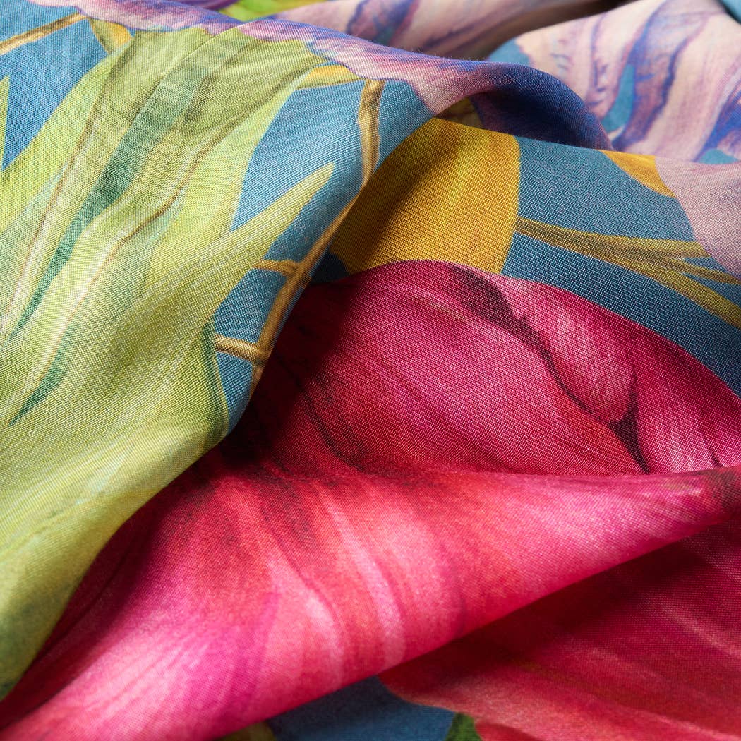 Blue Kimono Gown - Floral Study - Denim for wholesale on Faire3