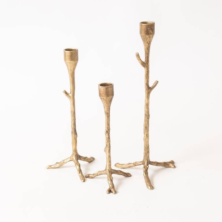 Audrey's Home & Gift - Wholesale Candle Holder - Gold Branch Taper Holder (Set Of 03)