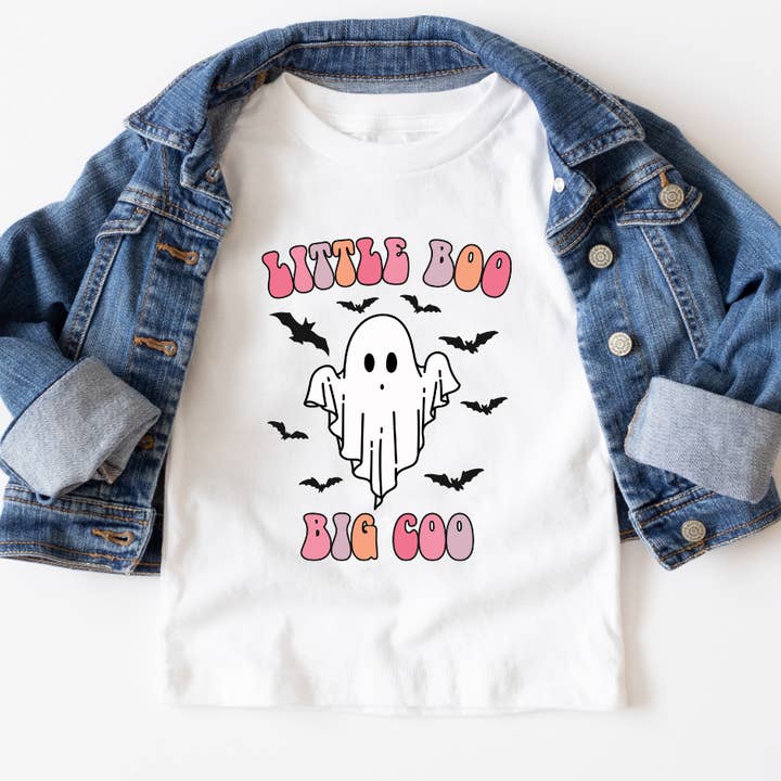 Kleine Boo Grote Coo Jeugd Halloween Grafisch T-shirt voor wholesale door Mama and Littles Apparel