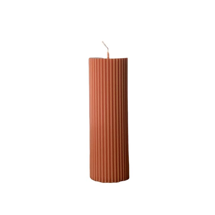 A’lure Striped Pillar Candle M – Ginger gold for wholesale by A'lure Scents