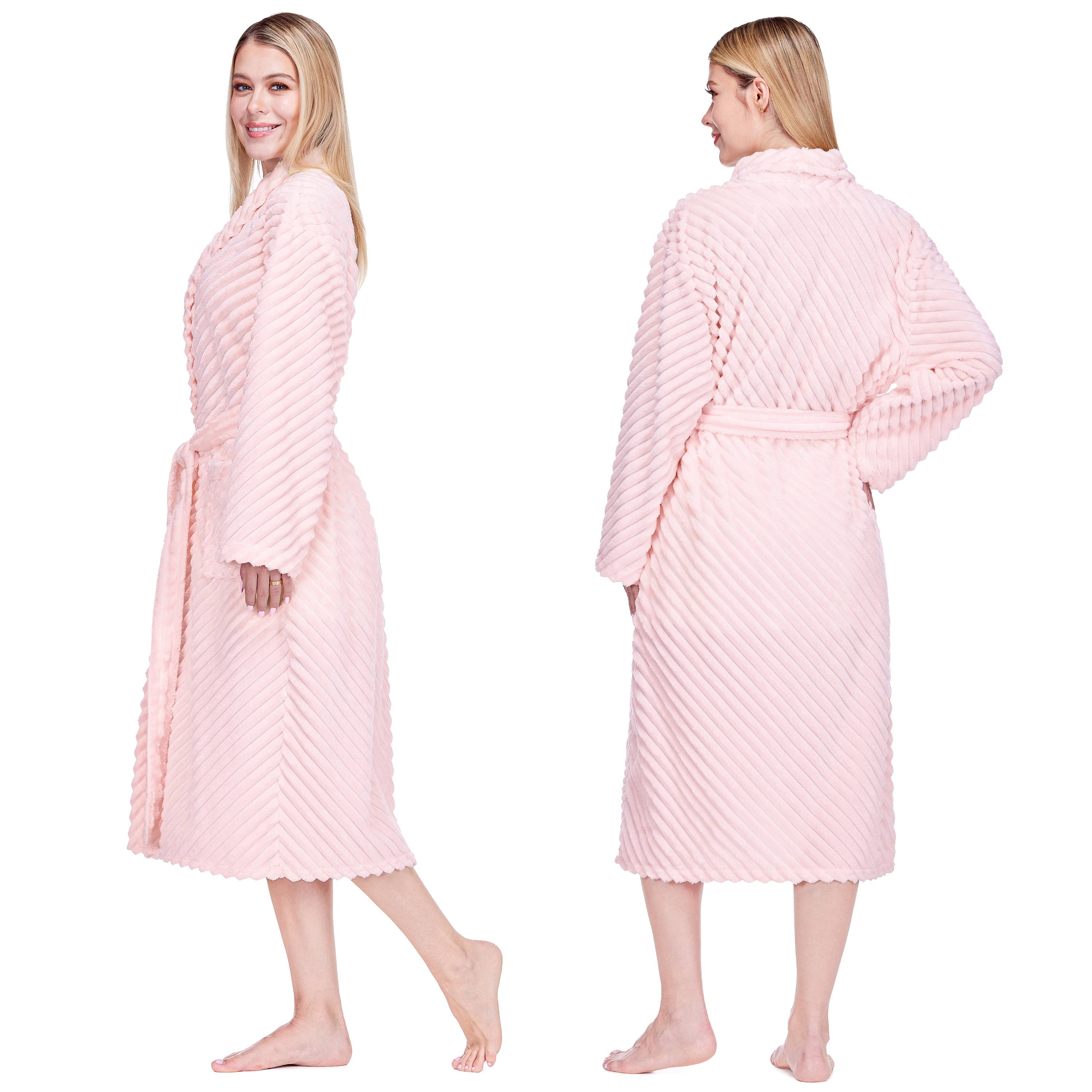 Pavilia - Wholesale Robe - Women's - Women's Ribbed Fleece Robe34