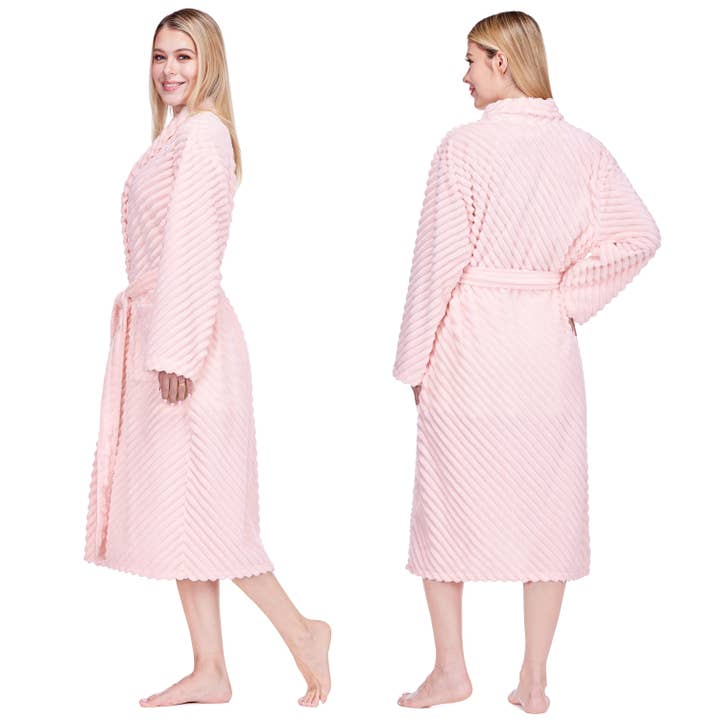 Pavilia - Wholesale Robe - Women's - Women's Ribbed Fleece Robe34