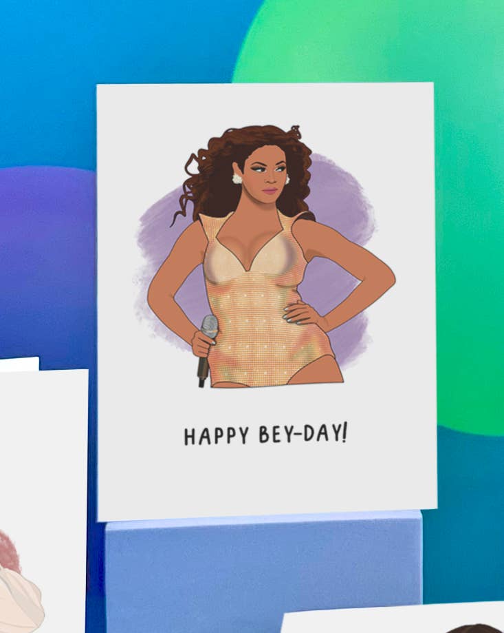 Shop Trimmings - Vente Cartes d'anniversaire - Carte de voeux d'anniversaire Beyoncé Happy Bey-Day3