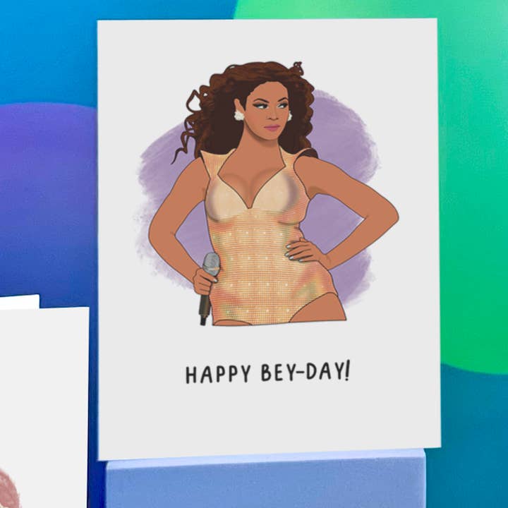 Shop Trimmings - Vente Cartes d'anniversaire - Carte de voeux d'anniversaire Beyoncé Happy Bey-Day3