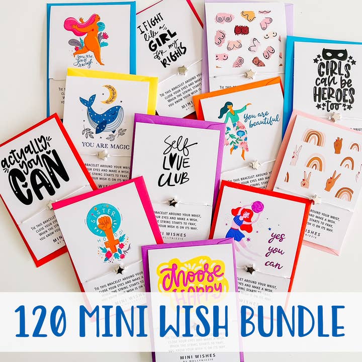 LOT DE BRACELETS MINI WISH 120 GIRL POWER pour la vente par by Molly&Izzie