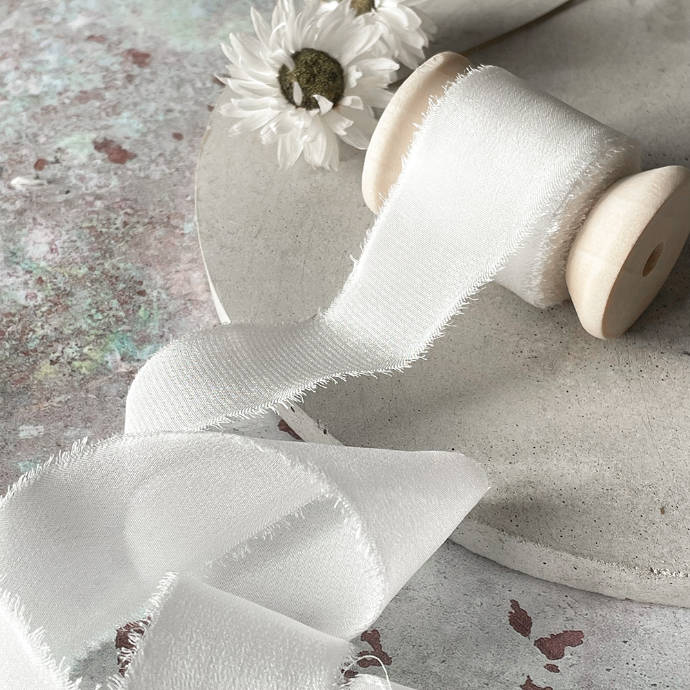 Imaginediy – wholesale Ribbon – Gift wrapping – 25mm Silk Ribbon in White1