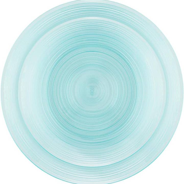 EcoQuality - Wholesale Disposable plate - 7" & 10" Disposable Translucent Aqua Blue Plastic Plates with Gold Rim0