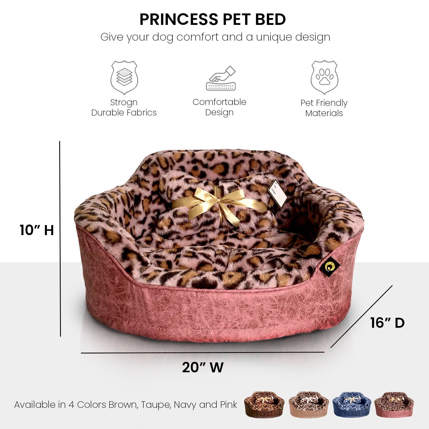 Precious Tails - Wholesale Pet Bed - Cat/Dog - Precious Tails Leopard Princess Bed17