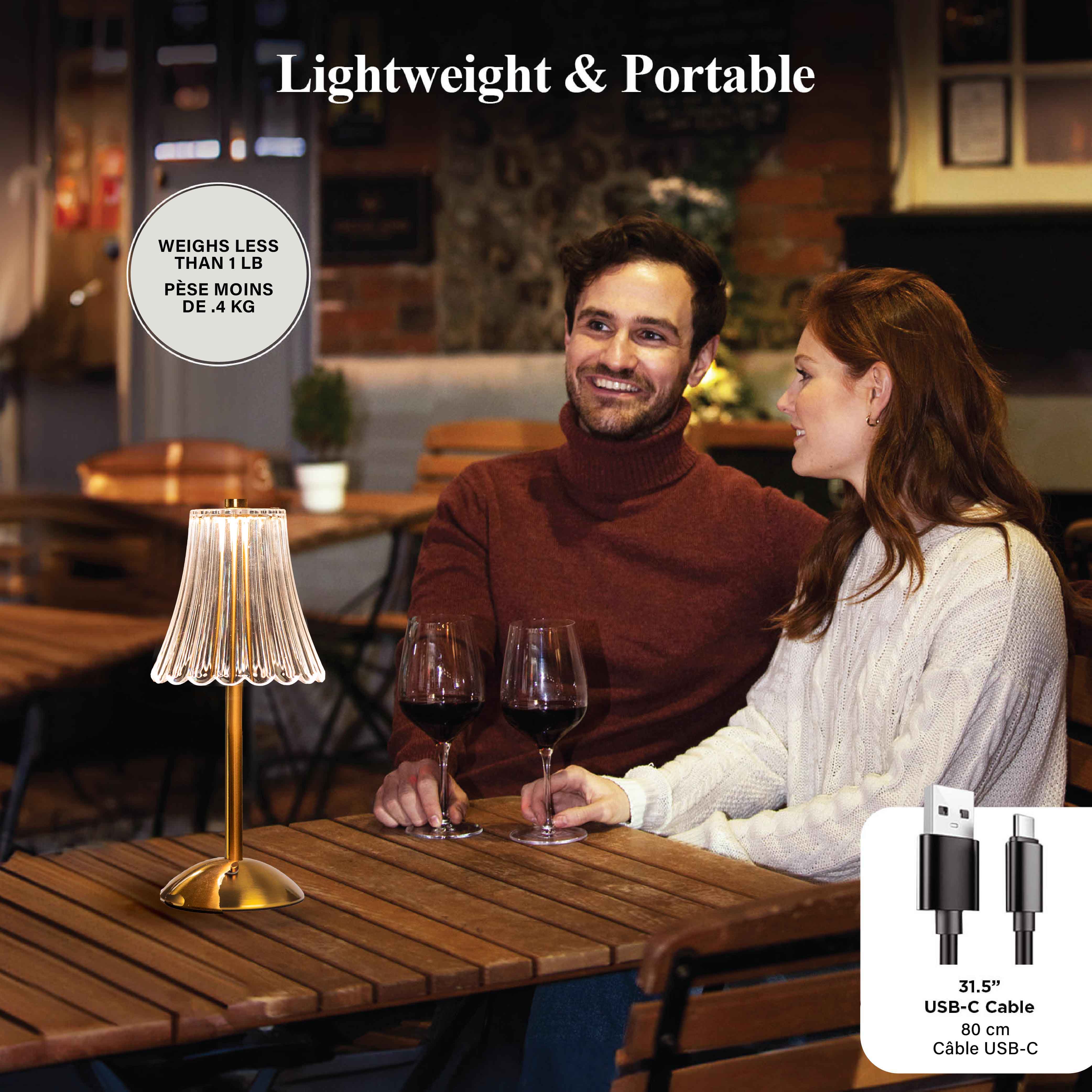 Gotham Steel/Granitestone - Wholesale Accent/Desk Lamp - Alma Table Lamp Small Cordless Touch LED Rechargeable 4