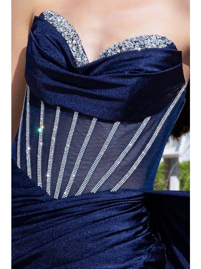 Babyfox Apparel - Wholesale Gown - Women's - Bead Rhinestone Sweetheart Neckline Sheath Dress