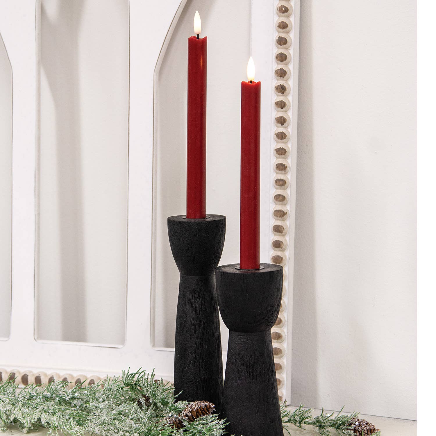 Col House Designs – Engroshandel Stearinlys/lysestage – 2/Set - Bourgogne Voks Timer Taperlys - 10"H1