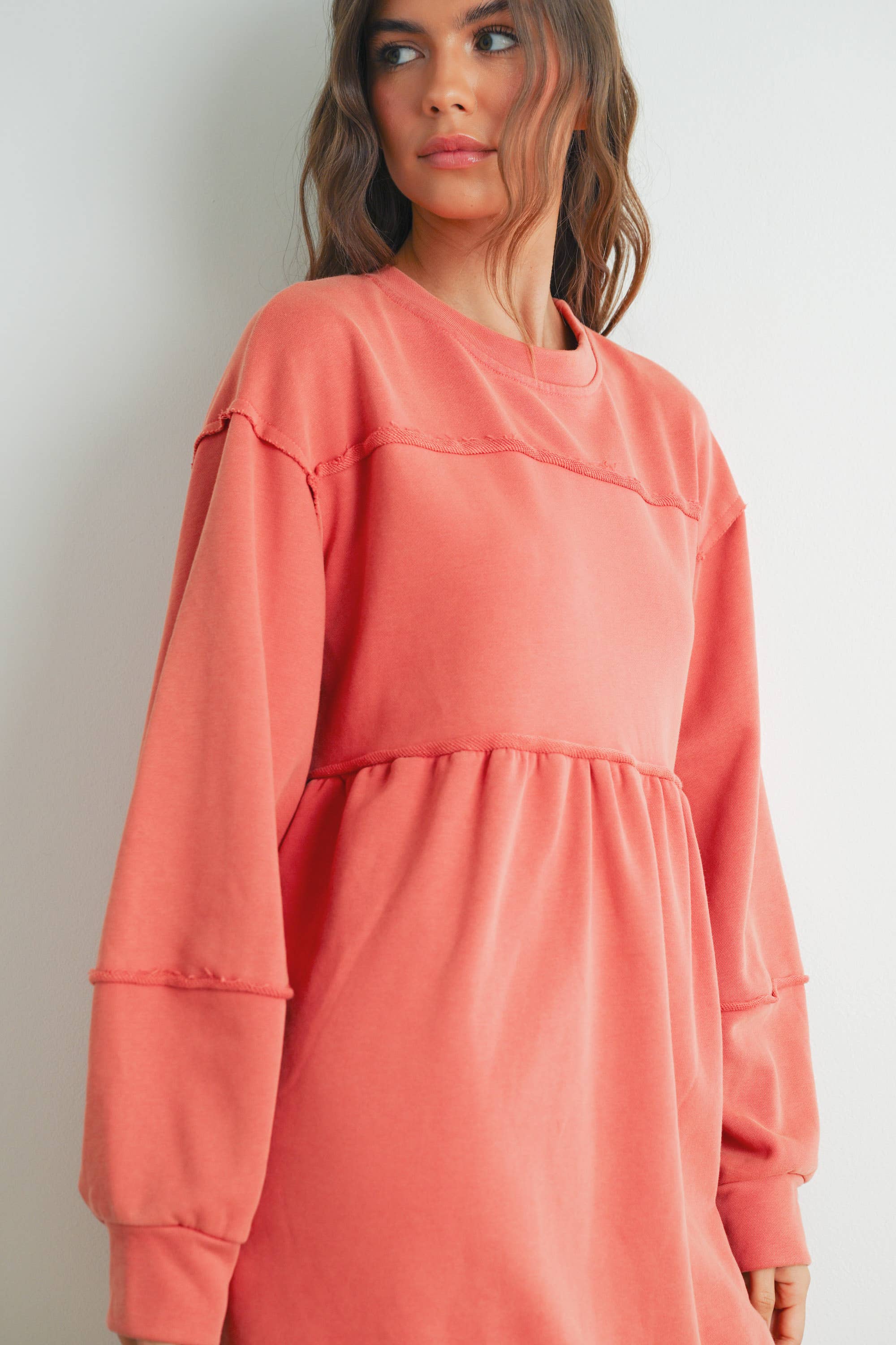 BUTTERMELON – wholesale Dress – Women's – Fall Full Sleeve Winter Mini Dress - BMD750723