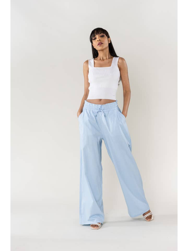 Nina Carter - Wholesale Pants - Women's - Nina Carter linen-style pants with elastic waistband A00123
