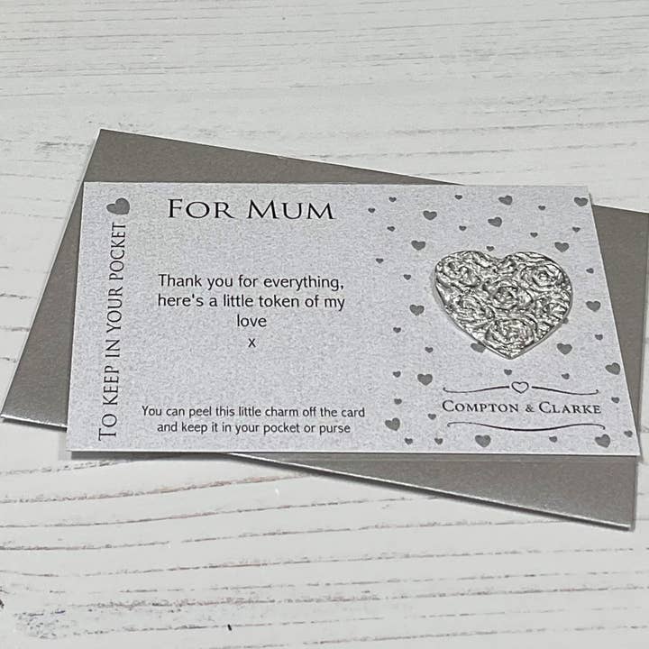 Mum Carded Pocket Charm for wholesale by Compton & Clarke