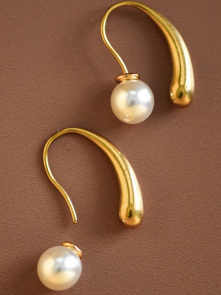 18K Goud Vergulde Waterdichte Roestvrijstalen Hoepeloorbellen - 7167 voor wholesale door Mia Accessories