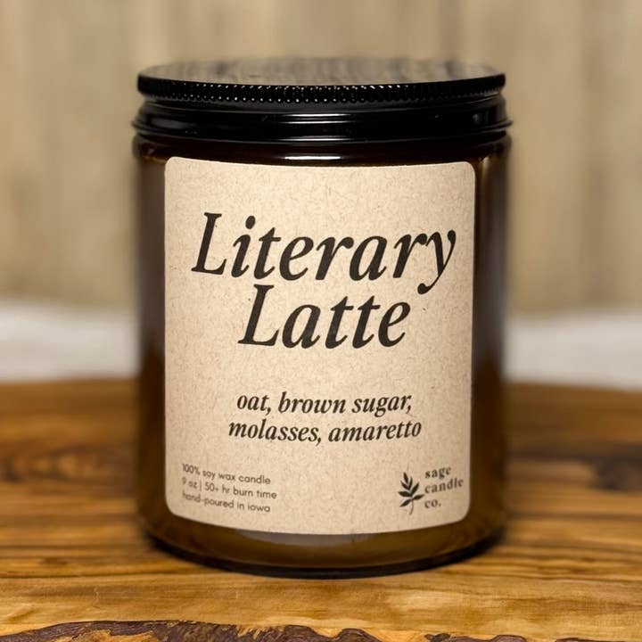 Sage Candle Co. - Wholesale Jar/Filled Candle - Literary Latte - 100% Soy Wax Candle0