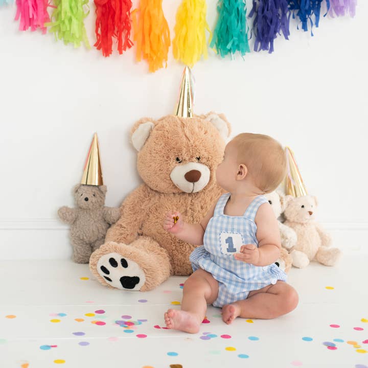 Seven Lantern Lane - Wholesale Bodysuit (Non-Footed) - Baby - Smocked Blue First Birthday Bubble8