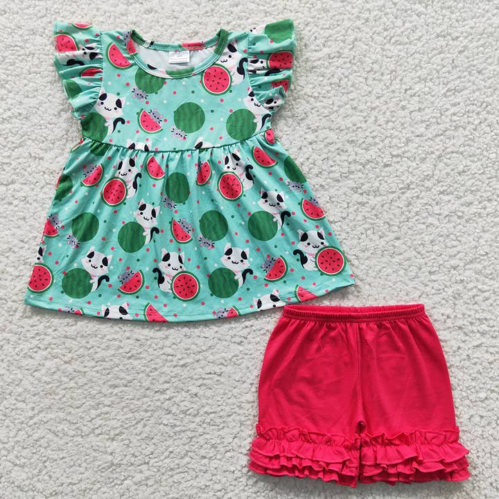 Baby Girls Watermelon Summer Shorts Clothes Sets for wholesale by Aier Wholesale
