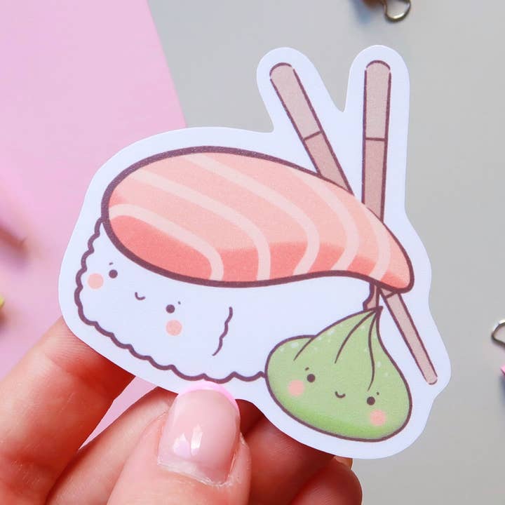 Sushi & Wasabi Sticker for wholesale by Prints by Milly