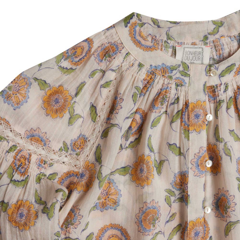 Bonheur du Jour - Wholesale Blouse - Women's - Noura Women's Blouse - Pink Flowers3