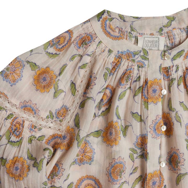 Bonheur du Jour - Wholesale Blouse - Women's - Noura Women's Blouse - Pink Flowers3