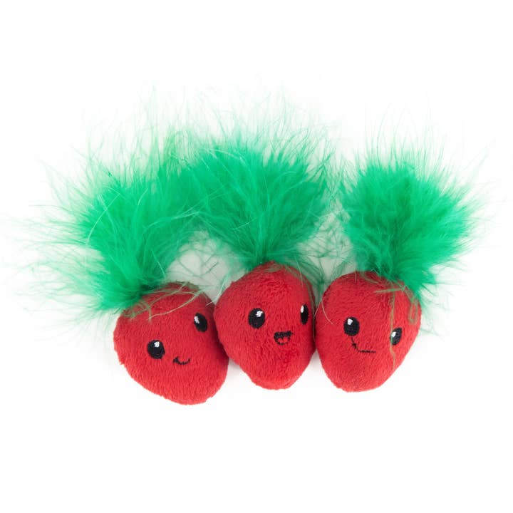 Pet Palette Distribution - Wholesale Pet Toy - Cat - Catstages Strawbabies Cat Toy Pink 3pk