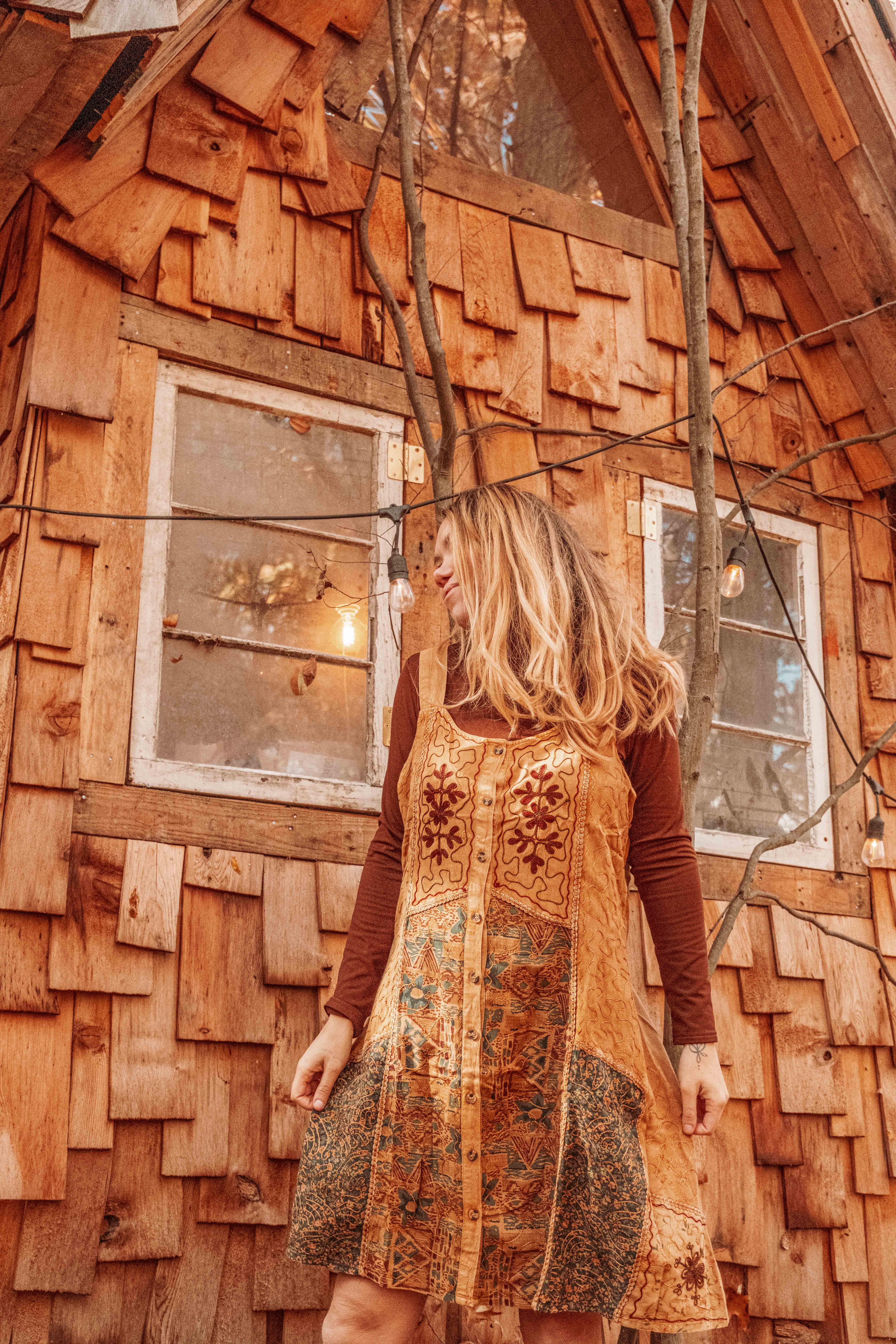 Gardenbelle Shop - Venta al por mayor Vestido - Mujer - Minivestido de patchwork bordado Bohemian Cottage Core PLUS10