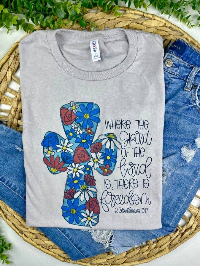 Jerzee Silver Where the Spirit of the Lord is, There is Freedom (T-Shirt) for wholesale on Faire