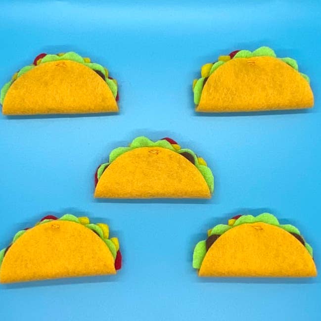 Lot de 6 mini tacos en feutre faits à la main pour la vente par Felterrific
