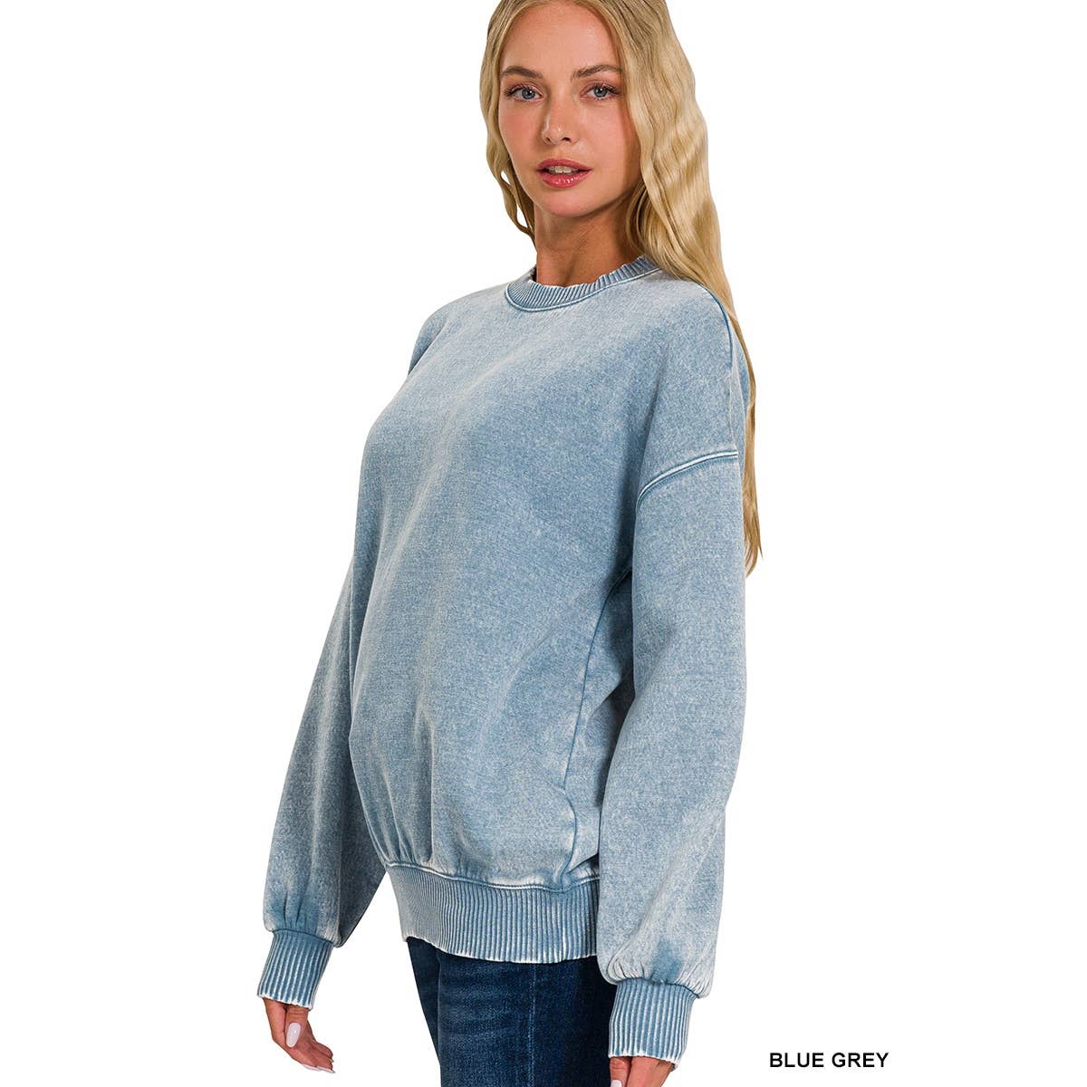 Apolline - Wholesale Sweatshirt - Women's - ACID WASH FLEECE OVERSIZED PULLOVER2