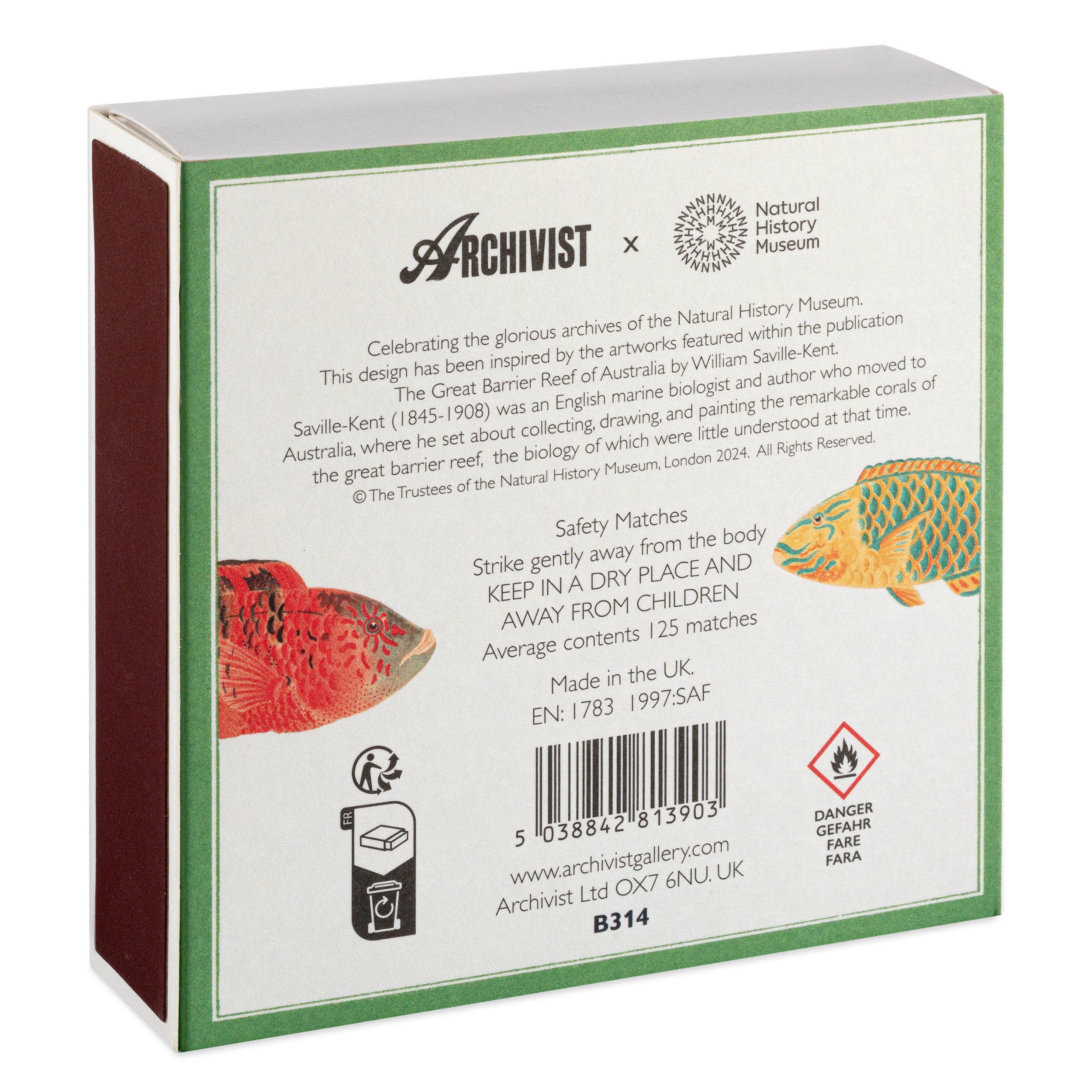 Archivist Gallery | Europe - Wholesale Matches - Natural History Museum Fish | Square - Safety Matches2